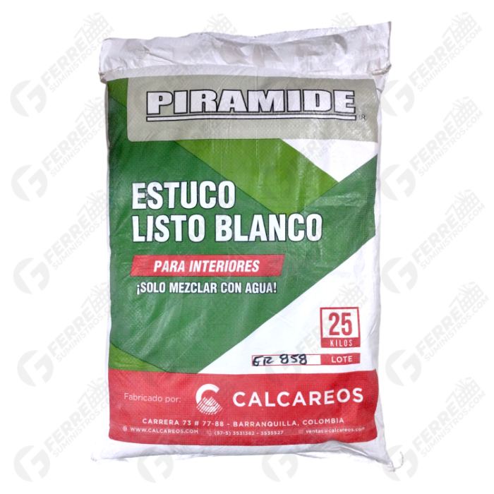 ESTUCO BLANCO 25 KG PIRAMIDE