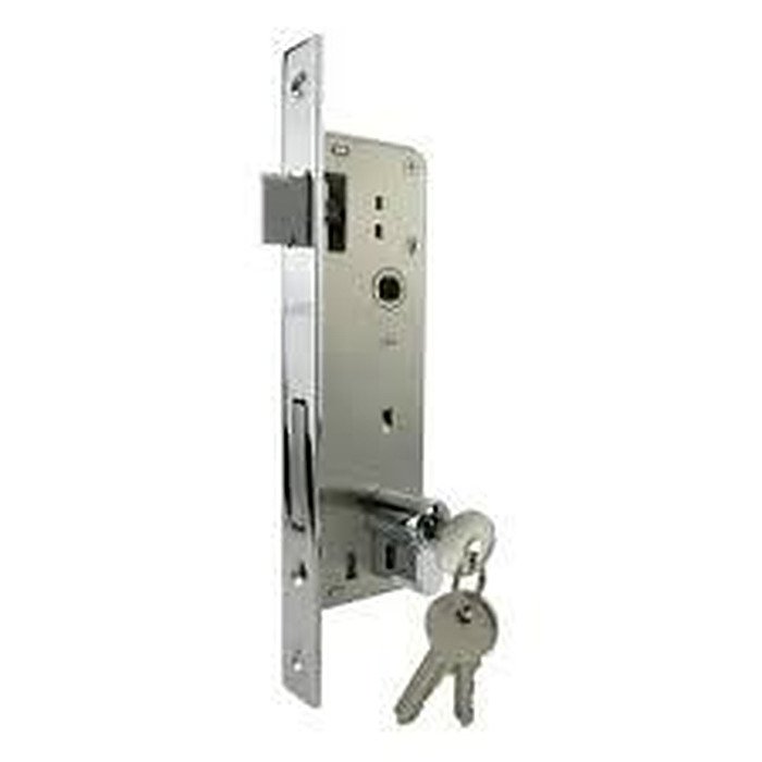 CERRADURA CILINDRO SENCILLO LLAVE Y LLAVE CROMO PULIDO RABIT